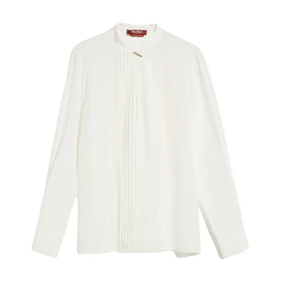 (Women) 'S Max Mara MaxMara White Crewneck Loose Long-Sleeve Pullover Shirt 6116023906001-RENNES