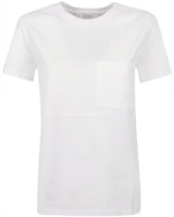 (Women) 'S Max Mara MaxMara White Logo Embroidered Pocket Crew Neck Short Sleeve T-Shirt 19410222600-001 (Women) 'S Max Mara MaxMara White Logo Embroidered Pocket Crew Neck Short Sleeve T-Shirt 19410222600-001