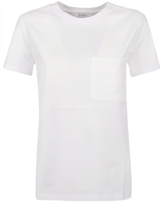 (W) ''스막스마라 맥스마라 화이트 로고 자수 포켓 크루넥 반팔 티셔츠'' 19410222600-001 Buy (W) ''스막스마라 맥스마라 화이트 로고 자수 포켓 크루넥 반팔 티셔츠'' 19410222600-001