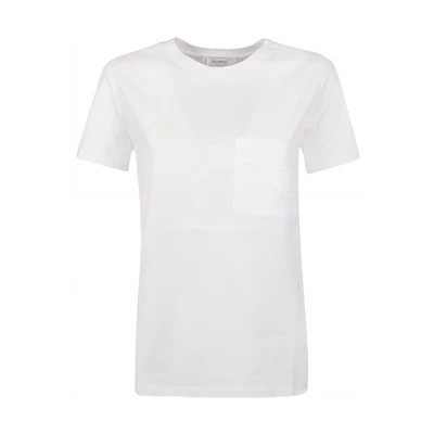 (Women) 'S Max Mara MaxMara White Logo Embroidered Pocket Crew Neck Short Sleeve T-Shirt 19410222600-001