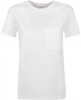 (W) ''스막스마라 맥스마라 화이트 로고 자수 포켓 크루넥 반팔 티셔츠'' 19410222600-001 Order (W) ''스막스마라 맥스마라 화이트 로고 자수 포켓 크루넥 반팔 티셔츠'' 19410222600-001