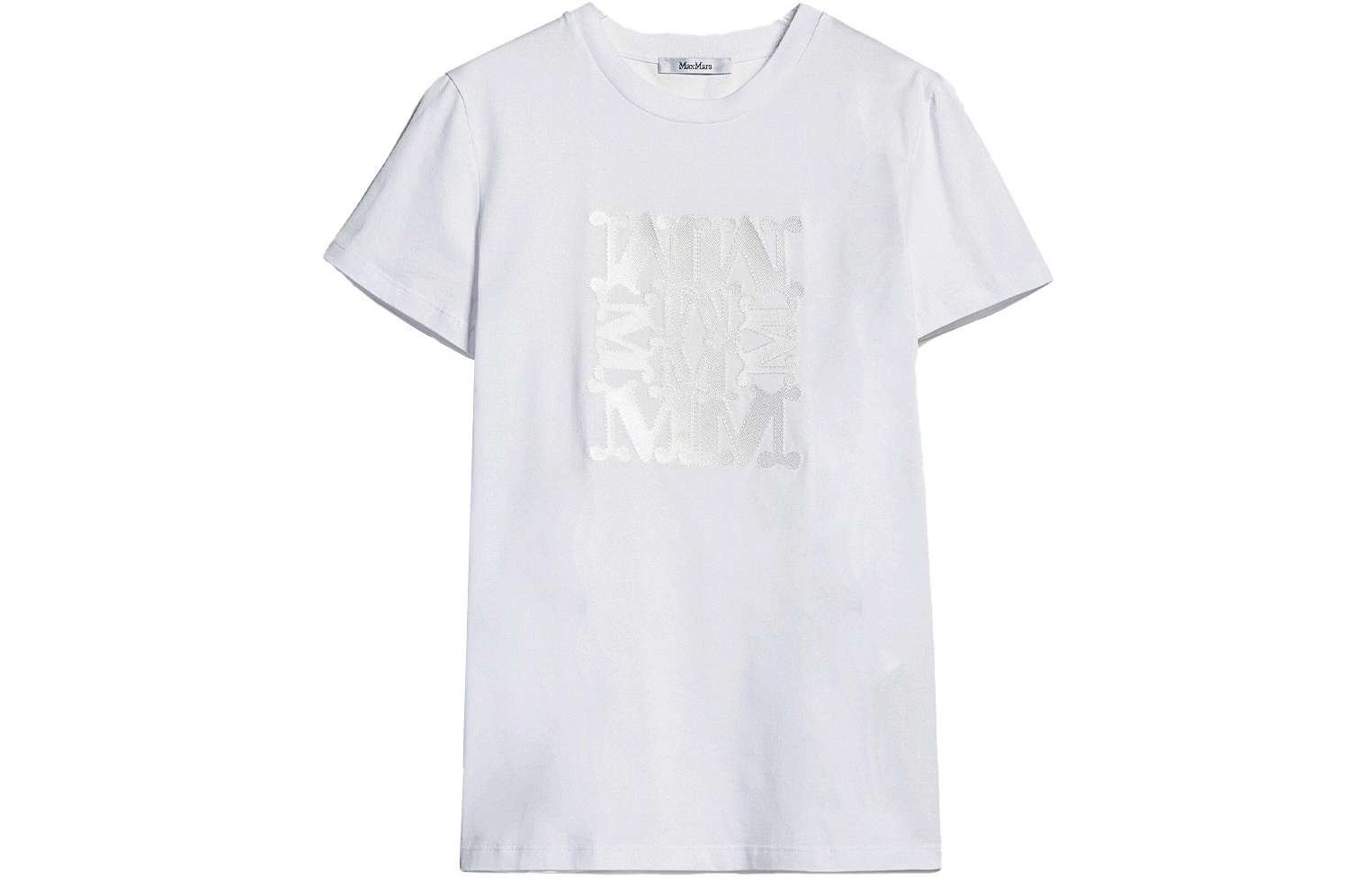 Order (W) 맥스마라 화이트 로고 그래픽 크루넥 티셔츠 1946022906001-PARK