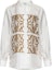 Buy (Women) 'S Max Mara MaxMara White Long Sleeve Shirt with Letter Print and Collared Design 2421116091-002