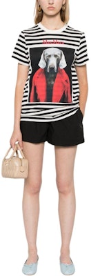 (Women) 'S Max Mara MaxMara White Loose-Fit Striped Letter Print T-Shirt. 2421946081650 Lookbook (Women) 'S Max Mara MaxMara White Loose-Fit Striped Letter Print T-Shirt. 2421946081650