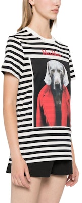 (Women) 'S Max Mara MaxMara White Loose-Fit Striped Letter Print T-Shirt. 2421946081650 Purchase (Women) 'S Max Mara MaxMara White Loose-Fit Striped Letter Print T-Shirt. 2421946081650