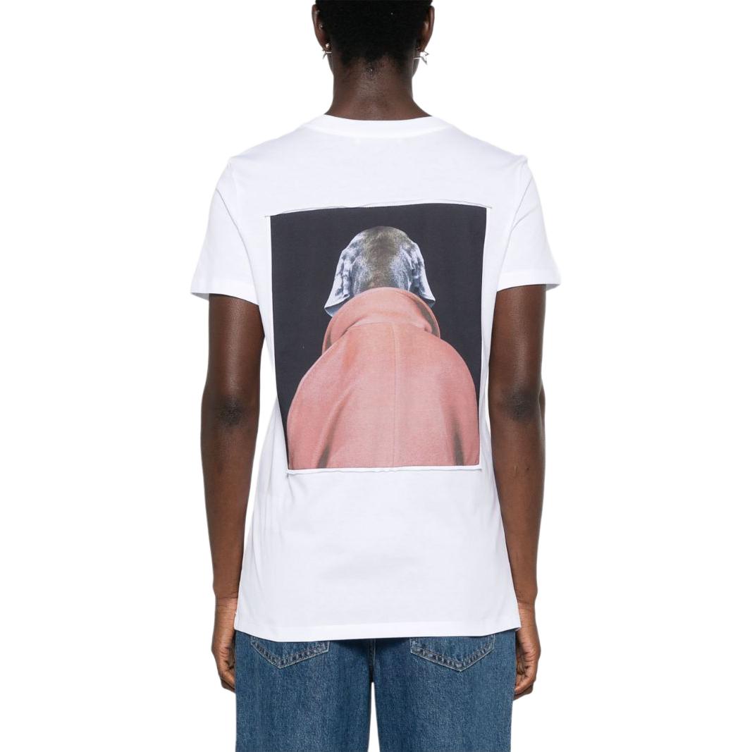 Shop (Women) 'S Max Mara MaxMara  White Loose-Fit Tee with Dog Logo and Letter Print. 2421946071600-012