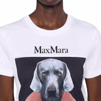 Details for (W) ''S Max Mara MaxMara 白色寬鬆款T恤,狗標誌與字母印花設計。 2421946071600-012
