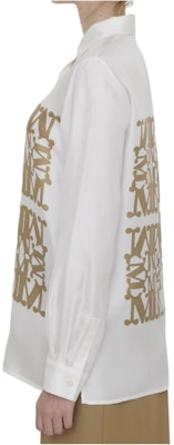 (Women) 'S Max Mara MaxMara White Printed Button-Up Long-Sleeve Shirt with Point Collar 2421116091600-002 Purchase (Women) 'S Max Mara MaxMara White Printed Button-Up Long-Sleeve Shirt with Point Collar 2421116091600-002