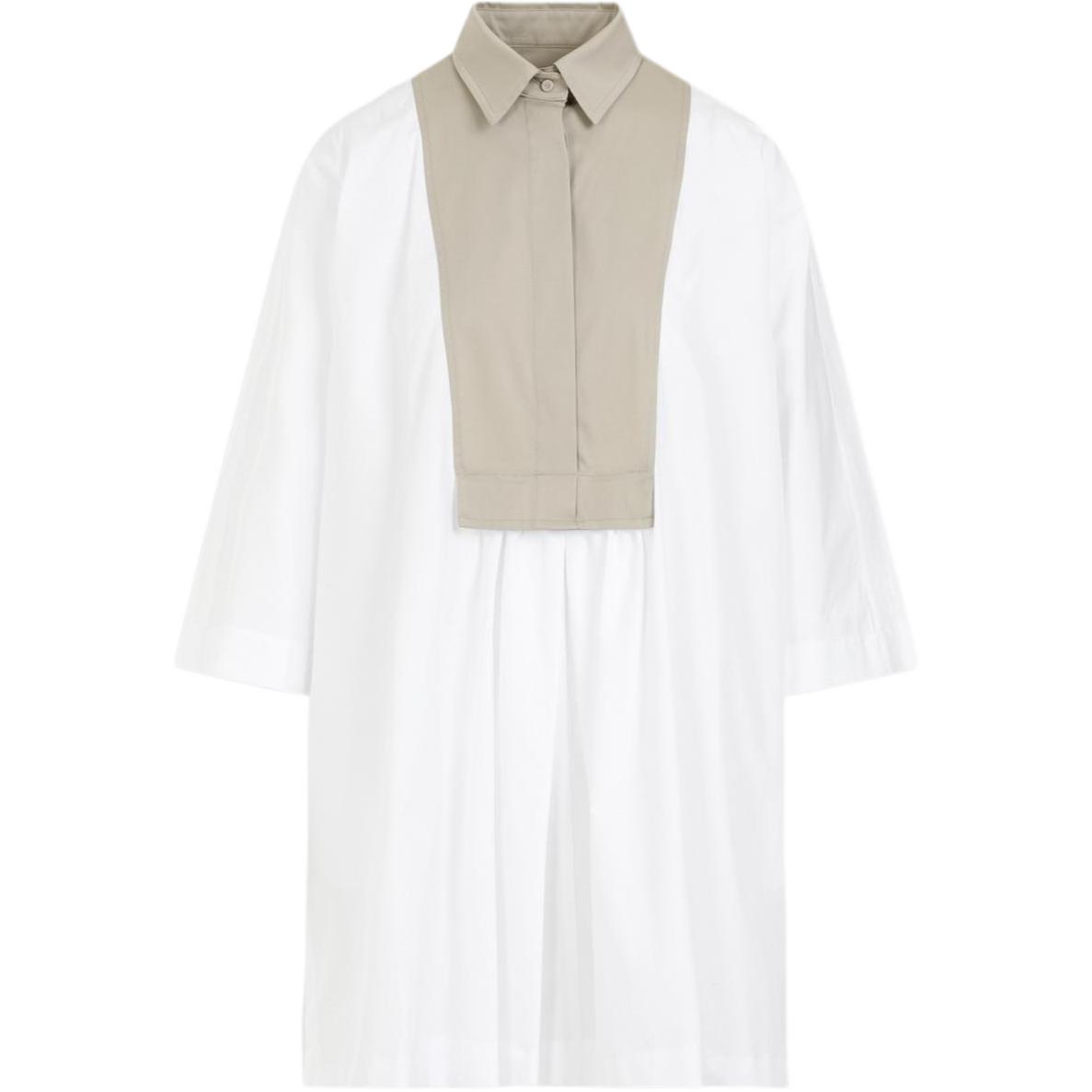 (Women) 'S Max Mara MaxMara  White Short-Sleeve Colorblock Casual Dress 1221104206-001