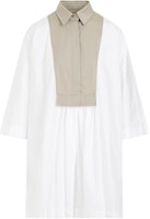 (Women) 'S Max Mara MaxMara White Short-Sleeve Colorblock Casual Dress 1221104206-001 (Women) 'S Max Mara MaxMara White Short-Sleeve Colorblock Casual Dress 1221104206-001