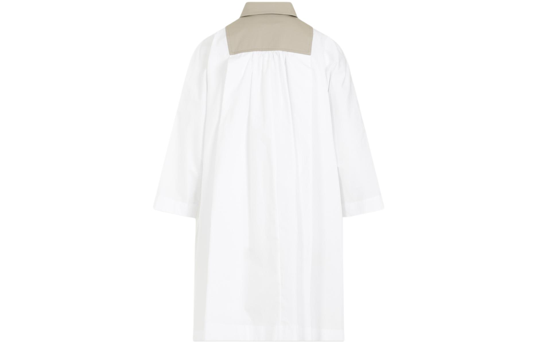 Lookbook (Women) 'S Max Mara MaxMara  White Short-Sleeve Colorblock Casual Dress 1221104206-001