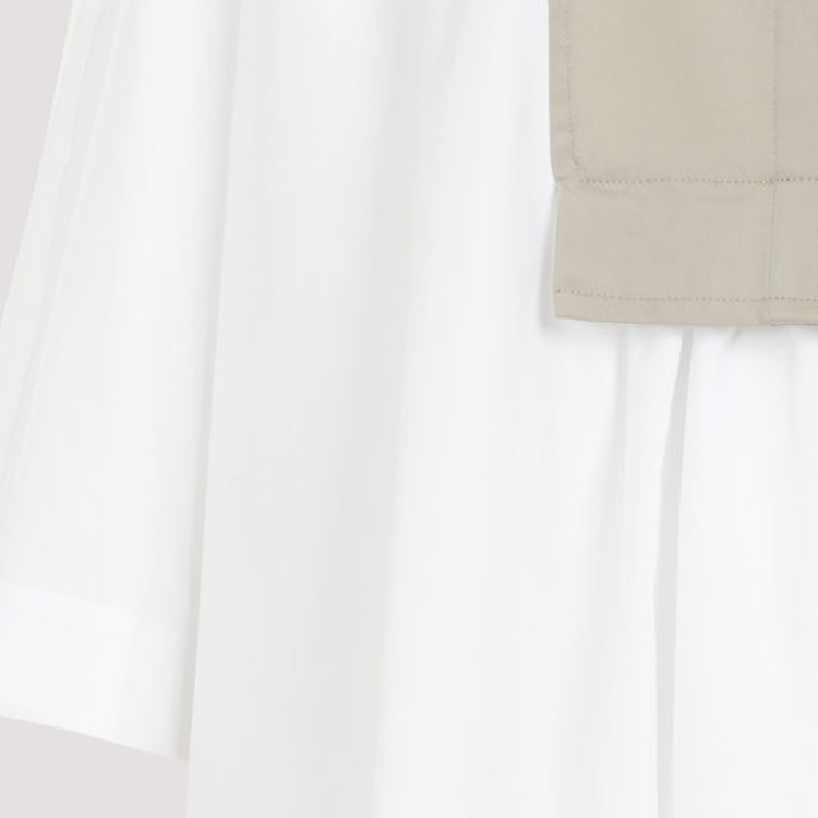 Shop (Women) 'S Max Mara MaxMara  White Short-Sleeve Colorblock Casual Dress 1221104206-001