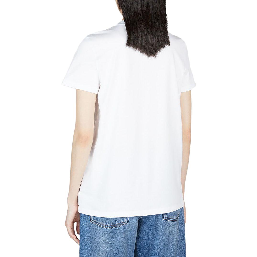 Shop (W) ''S 맥스마라 화이트 반팔 티셔츠 - 동물 프린트 및 레터 디자인 19460339600-003