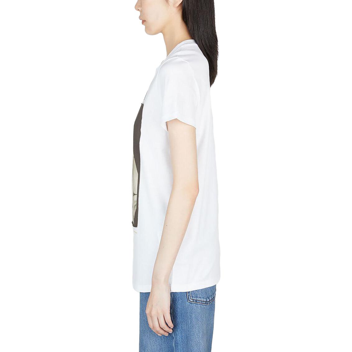 Purchase (W) ''S 맥스마라 화이트 반팔 티셔츠 - 동물 프린트 및 레터 디자인 19460339600-003