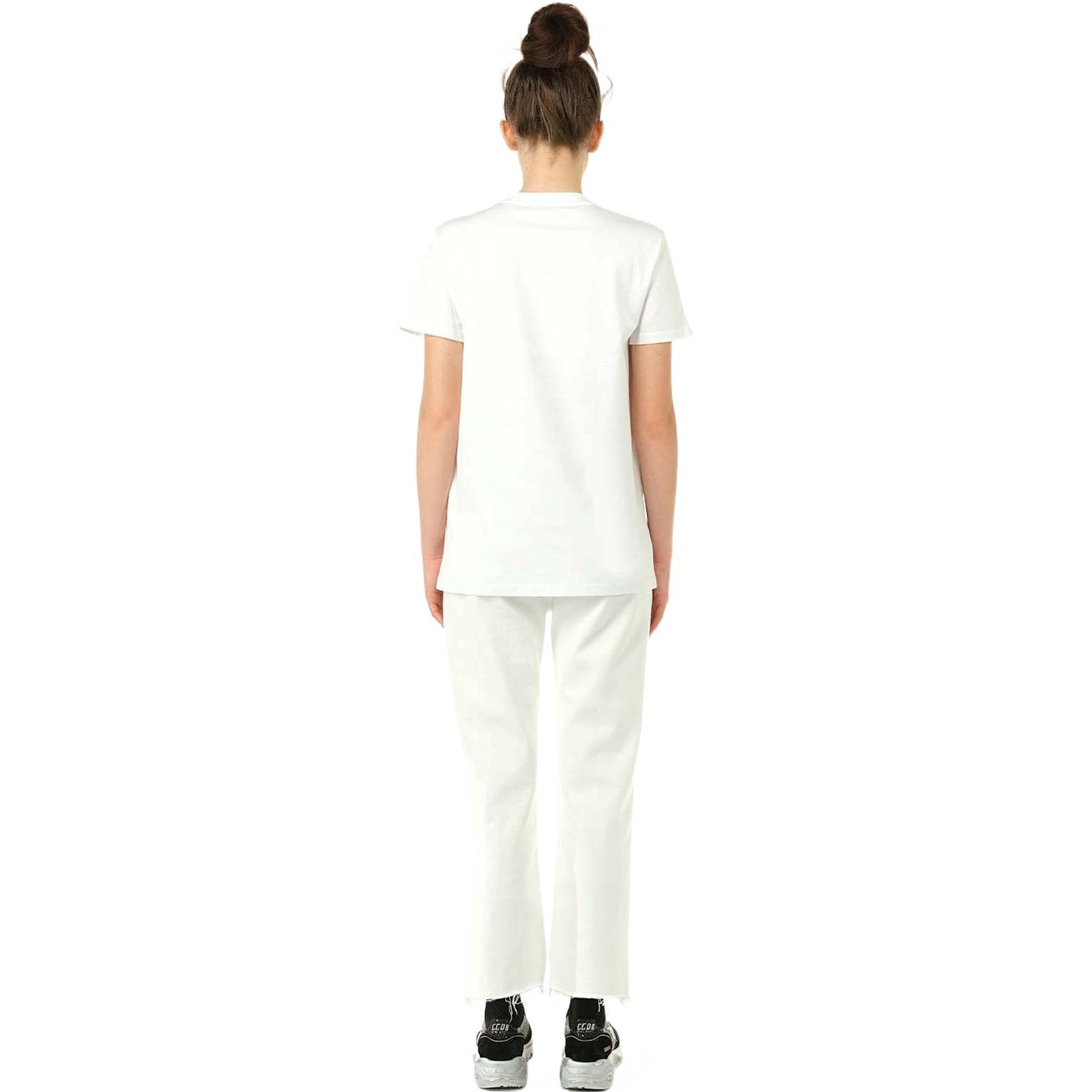 Purchase (W) 막스마라 화이트 반팔 티셔츠 톤온톤 로고 프린트 19460229600004-001