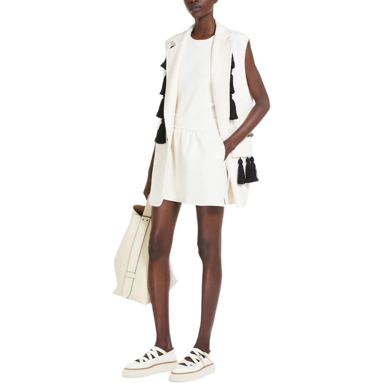 Lookbook (Women) 'S Max Mara MaxMara  White Sleeveless Loose-Fit Solid Color Tank Top 1361074106001-ALFEO