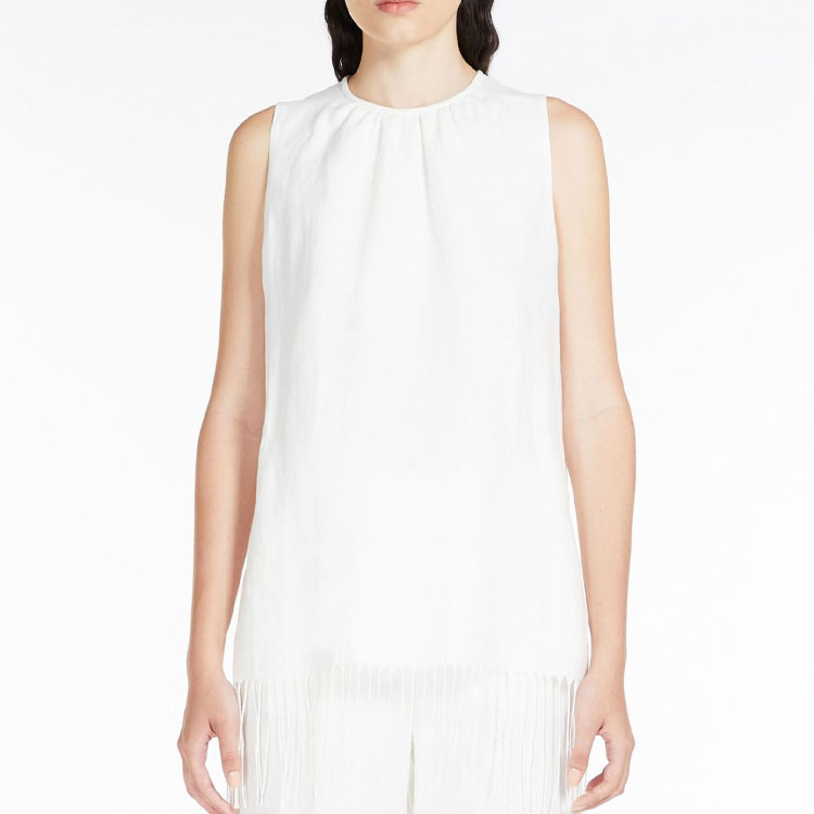 Lookbook (Women) 'S Max Mara MaxMara  White Sleeveless Round Neck Pullover Tank Top 1161013206001-BOBBIO