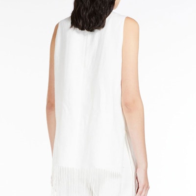 (Women) 'S Max Mara MaxMara White Sleeveless Round Neck Pullover Tank Top 1161013206001-BOBBIO Shop (Women) 'S Max Mara MaxMara White Sleeveless Round Neck Pullover Tank Top 1161013206001-BOBBIO