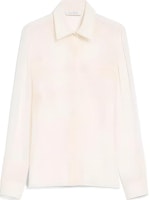 (Women) 'S Max Mara MaxMara White Solid Color Long Sleeve Collared Button-Up Shirt 1266014106-028 (Women) 'S Max Mara MaxMara White Solid Color Long Sleeve Collared Button-Up Shirt 1266014106-028