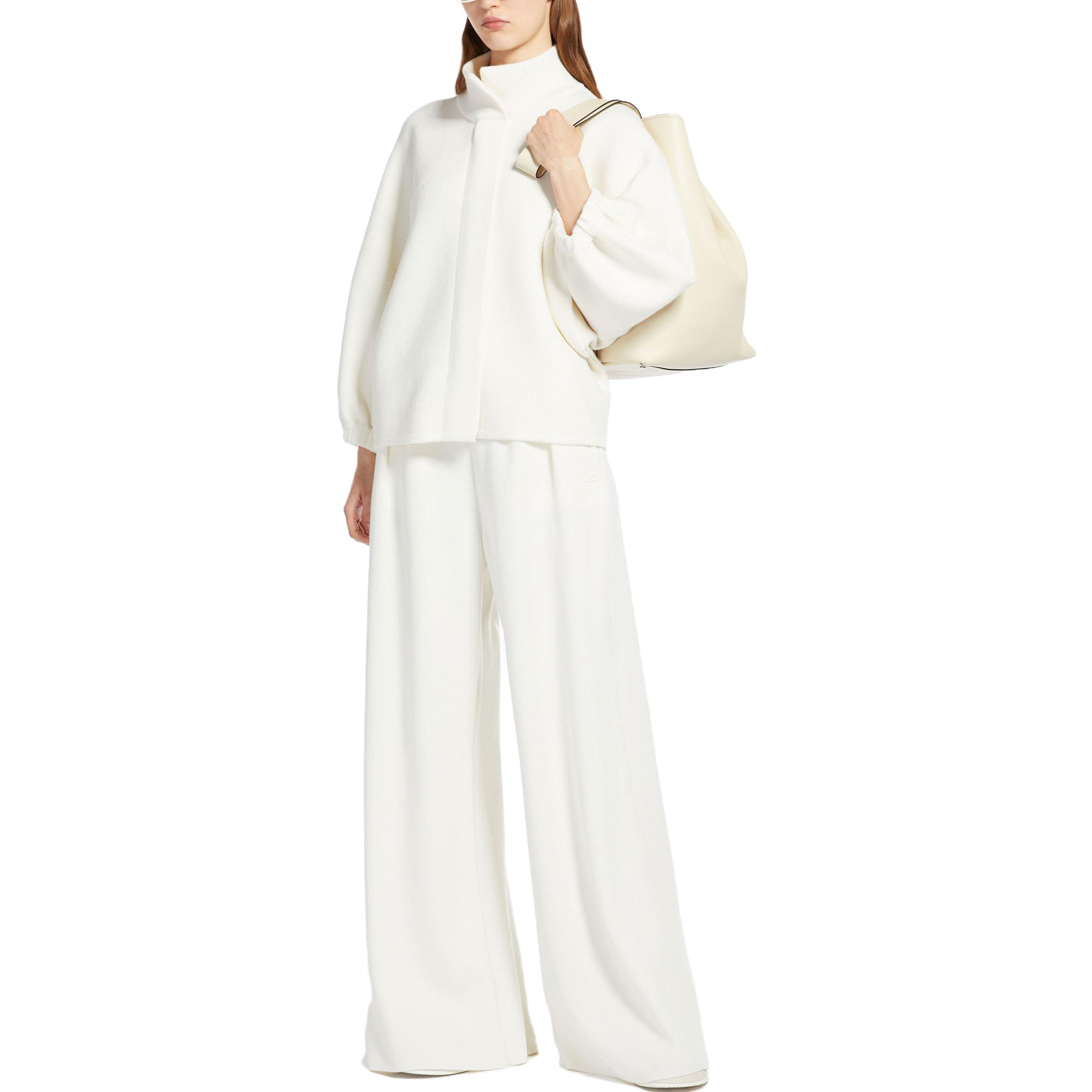(Women) 'S Max Mara MaxMara  White Solid Color Long Sleeve Cashmere Sweater 1341044106-001 圖 3