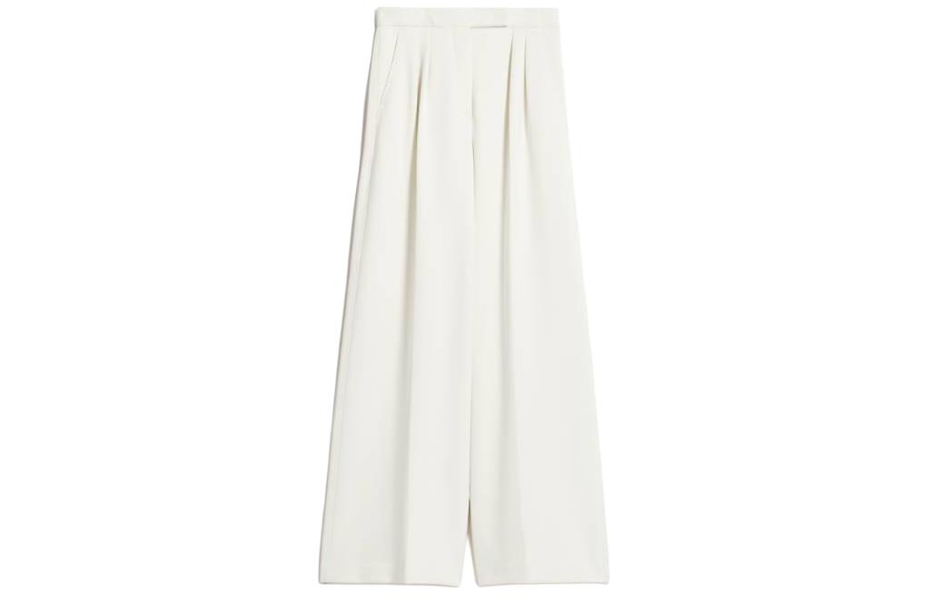 Order (W) Pantalones Casuales Blancos Solid Max Mara con Cintura Ajustable y Corte Acampanado 1781024106-002