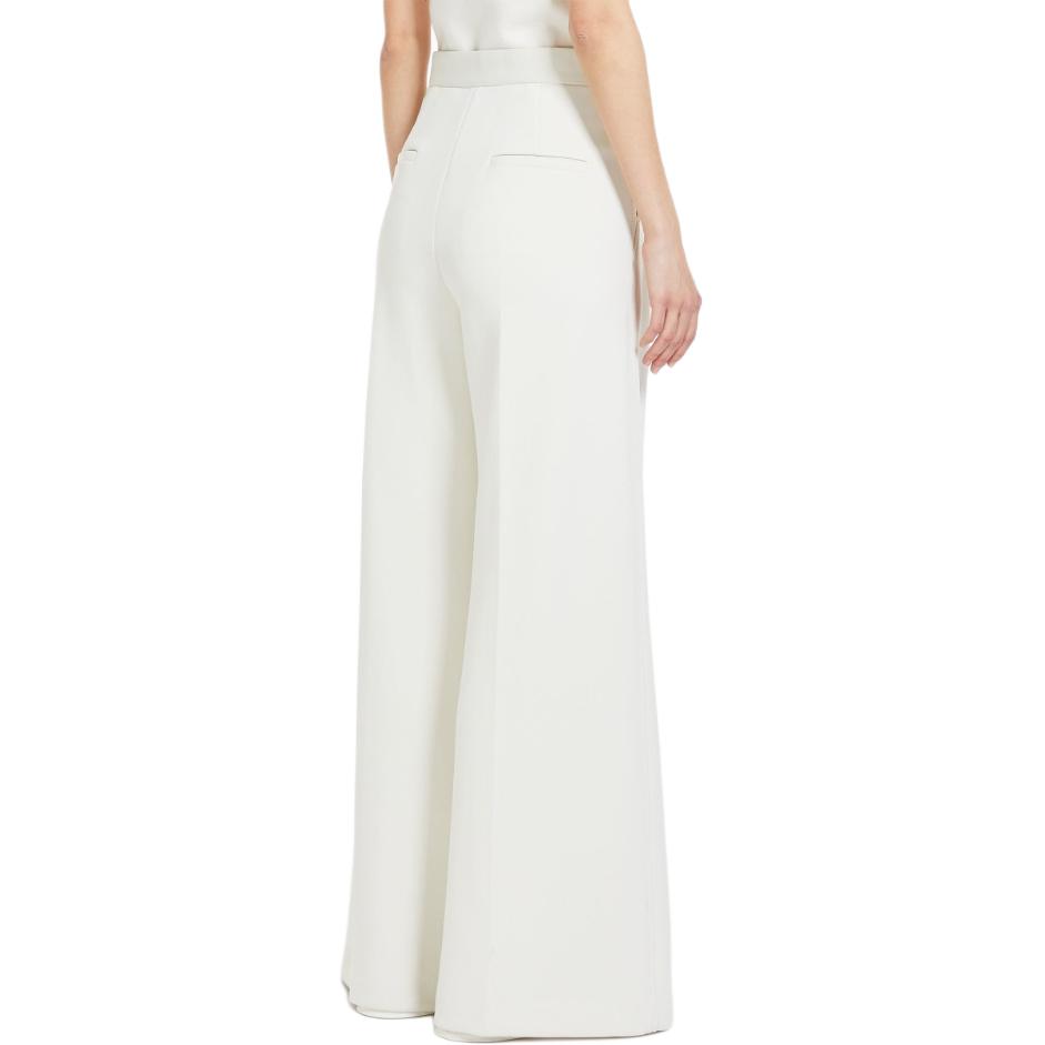 Shop (W) Pantalones Casuales Blancos Solid Max Mara con Cintura Ajustable y Corte Acampanado 1781024106-002