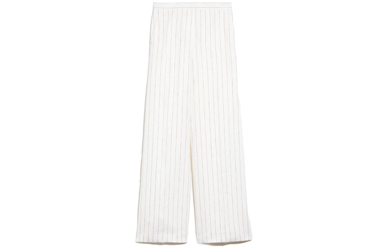 Order (W) Pantalones Rectos de Talle Alto a Rayas Blancas ''S Max Mara MaxMara 1131083206003-POPOLI