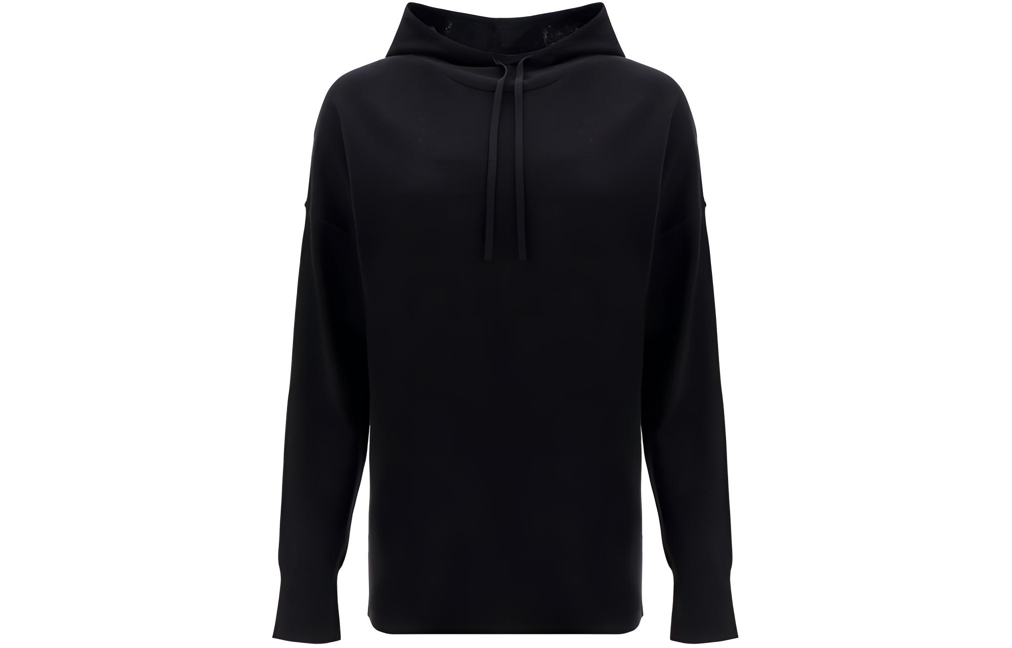 (Women) 'S Max Mara MaxMara  Wool Solid Hoodie Black Color. 13610121600-005