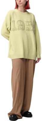 (Women) 'S Max Mara MaxMara Yellow Crewneck Long Sleeve Sweater with Numeric Pattern 2313660733600-018 Lookbook (Women) 'S Max Mara MaxMara Yellow Crewneck Long Sleeve Sweater with Numeric Pattern 2313660733600-018