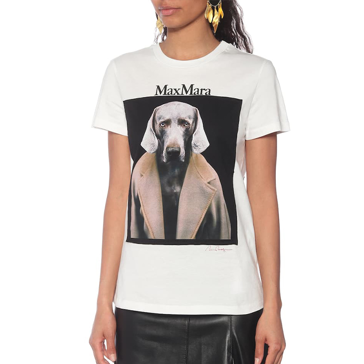 Details for (W) ''S Max Mara MaxMara Abetaia 白色狗狗印花棉质圆领T恤 19460109600-001