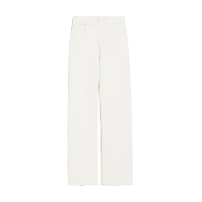 (Women) 'S Max Mara MaxMara Achille Ivory High-Waist Wide-Leg Denim Jeans for Women. 1131044106002-ACHILLE