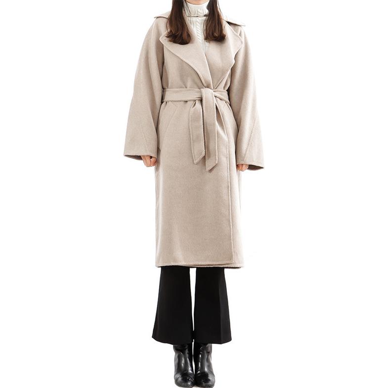 (Women) 'S Max Mara MaxMara Aedo  Beige Belted Long Sleeve Wool Coat with Notched Lapel. 10110391000883-032 圖 3