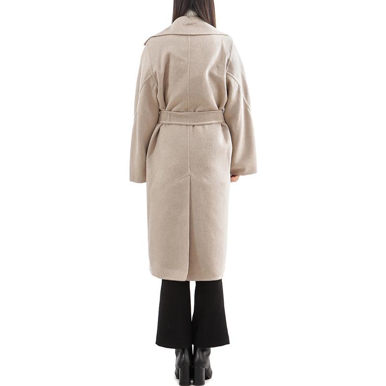 (Women) 'S Max Mara MaxMara Aedo  Beige Belted Long Sleeve Wool Coat with Notched Lapel. 10110391000883-032 圖 4