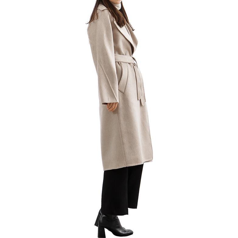 (Women) 'S Max Mara MaxMara Aedo  Beige Belted Long Sleeve Wool Coat with Notched Lapel. 10110391000883-032 圖 6