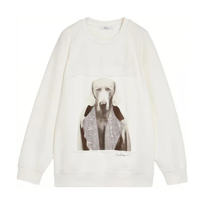 (Women) 'S Max Mara MaxMara Alcide Animal Print Crewneck Sweatshirt - White 1926012306001-ALCIDE