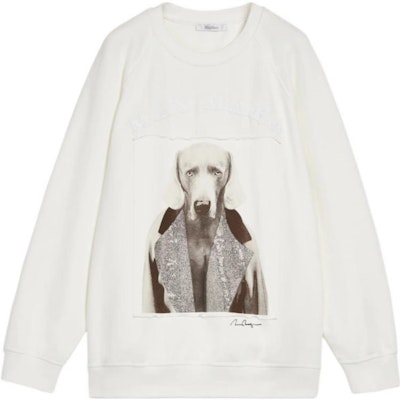 (Women) 'S Max Mara MaxMara Alcide Animal Print Crewneck Sweatshirt - White 1926012306001-ALCIDE Order (Women) 'S Max Mara MaxMara Alcide Animal Print Crewneck Sweatshirt - White 1926012306001-ALCIDE
