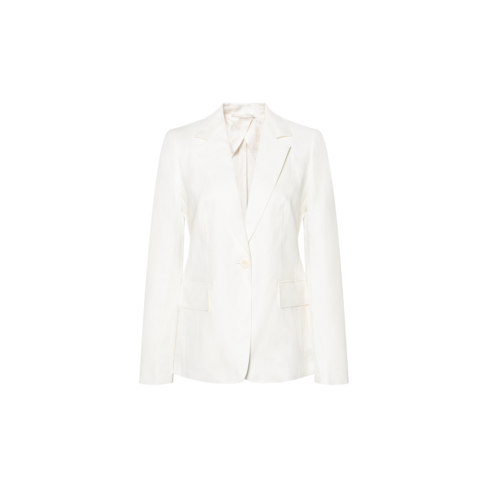 (Women) 'S Max Mara MaxMara Alpaca  White Single-Breasted Casual Blazer Jacket 1041053206001-ALPACA