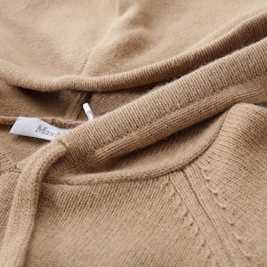 (W) ''赛马克斯玛拉 水晶点缀抽绳针织连帽衫 女士驼色'' 1366073906005-ANANAS Sizing (W) ''赛马克斯玛拉 水晶点缀抽绳针织连帽衫 女士驼色'' 1366073906005-ANANAS