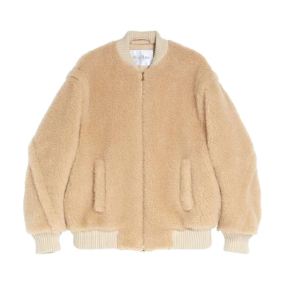 (Women) 'S Max Mara MaxMara Arcella Camel Fleece Zip-Up Jacket for Women 1081032106009 - ARCELLA