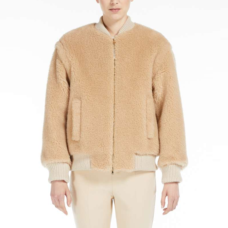 Purchase (Women) 'S Max Mara MaxMara Arcella Camel Fleece Zip-Up Jacket for Women 1081032106009 - ARCELLA
