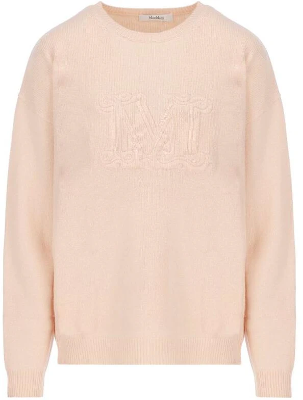 women-s-max-mara-max-mara-aster-series-pink-casual-letter-print-crewneck-loose-sweater-for-women-13611421600007-aster