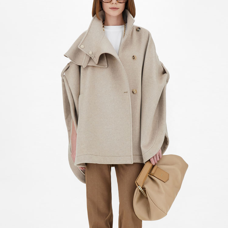 (Women) 'S Max Mara MaxMara Attuale Batwing Sleeve Buttoned Short Cape Coat Beige. 4736021706011-ATTUALE 圖 3