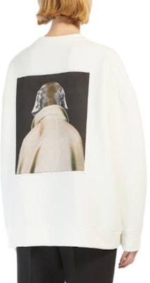 (Women) 'S Max Mara MaxMara Bacco Cotton Sweatshirt Wegman Print Ivory Crewneck Long Sleeve 1926014106005-BACCO Purchase (Women) 'S Max Mara MaxMara Bacco Cotton Sweatshirt Wegman Print Ivory Crewneck Long Sleeve 1926014106005-BACCO