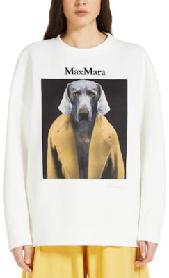 (Women) 'S Max Mara MaxMara Bacco Series White Printed Round Neck Long Sleeve Slim T-Shirt 1926014106003- BACCO Lookbook (Women) 'S Max Mara MaxMara Bacco Series White Printed Round Neck Long Sleeve Slim T-Shirt 1926014106003- BACCO