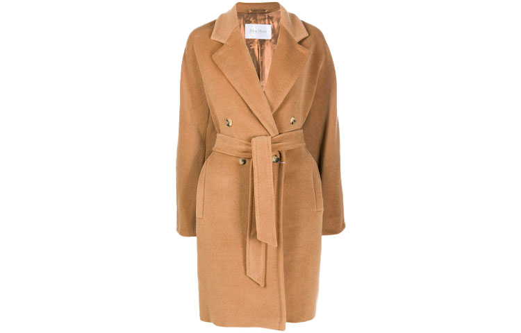 (Women) 'S Max Mara MaxMara Baiocco Camel Belted Double-Breasted Coat 10160109060013-BAIOCCO