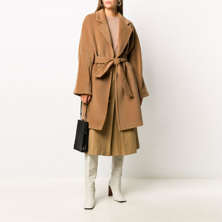 (Women) 'S Max Mara MaxMara Baiocco Camel Belted Double-Breasted Coat 10160109060013-BAIOCCO 圖 3