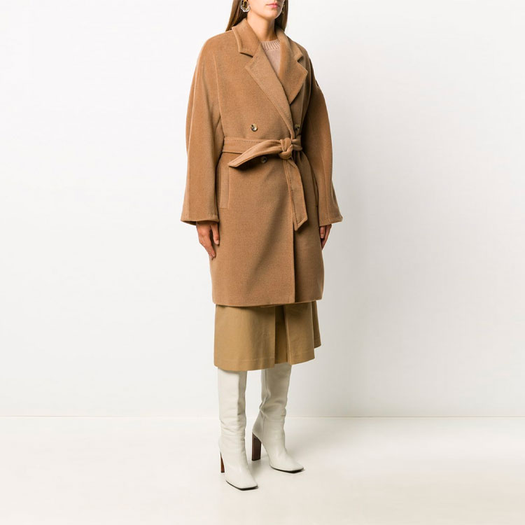 (Women) 'S Max Mara MaxMara Baiocco Camel Belted Double-Breasted Coat 10160109060013-BAIOCCO 圖 5