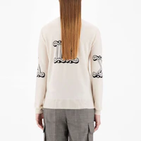 Shop (W) ''S Max Mara 米色Logo字母印花圓領毛衣上衣。 1366011960010-KUBAN