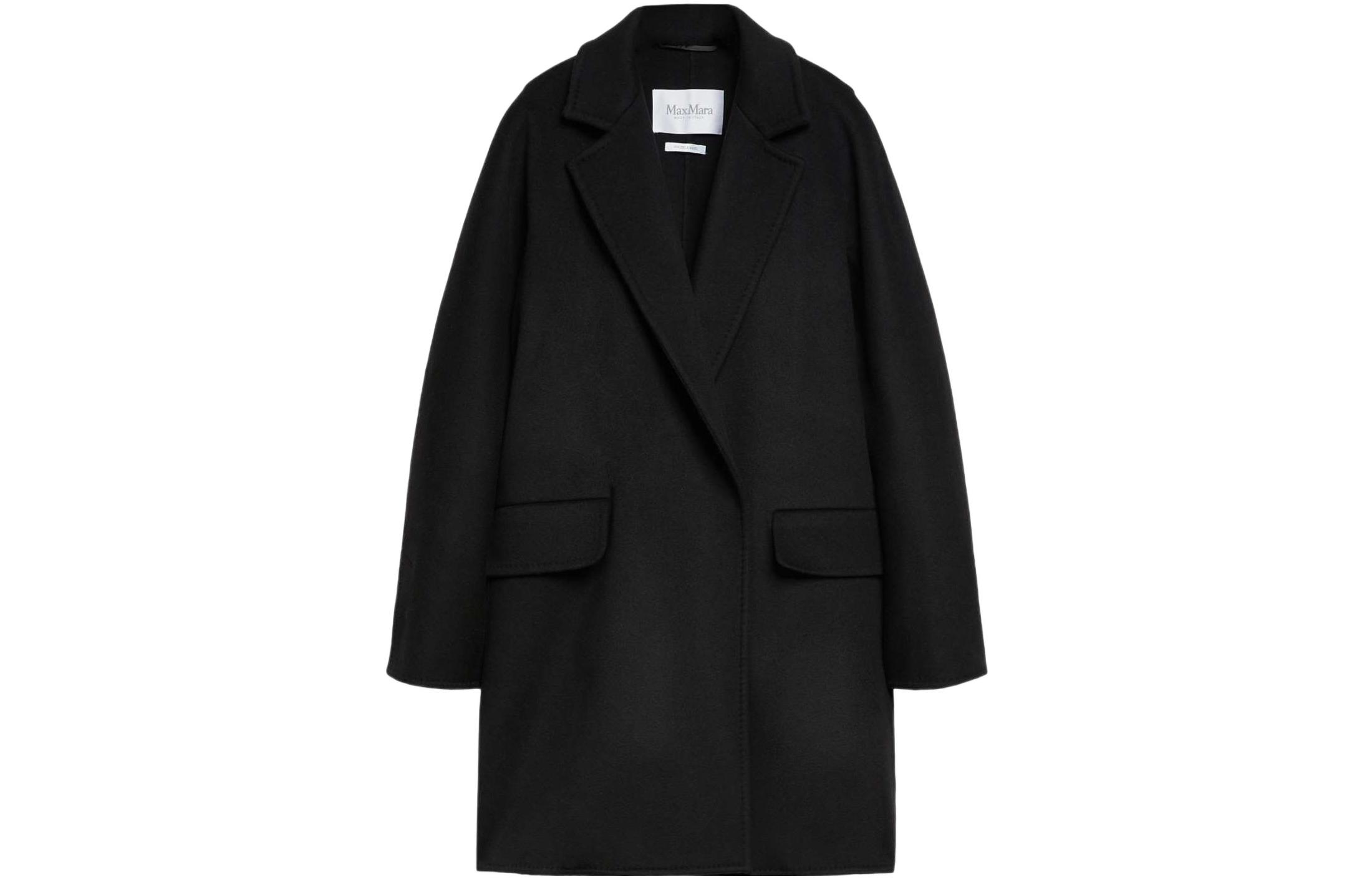 Order (W) Abrigo Largo Negro de Manga Larga Recta ''S Max Mara MaxMara Beira 1011032806002-BEIRA