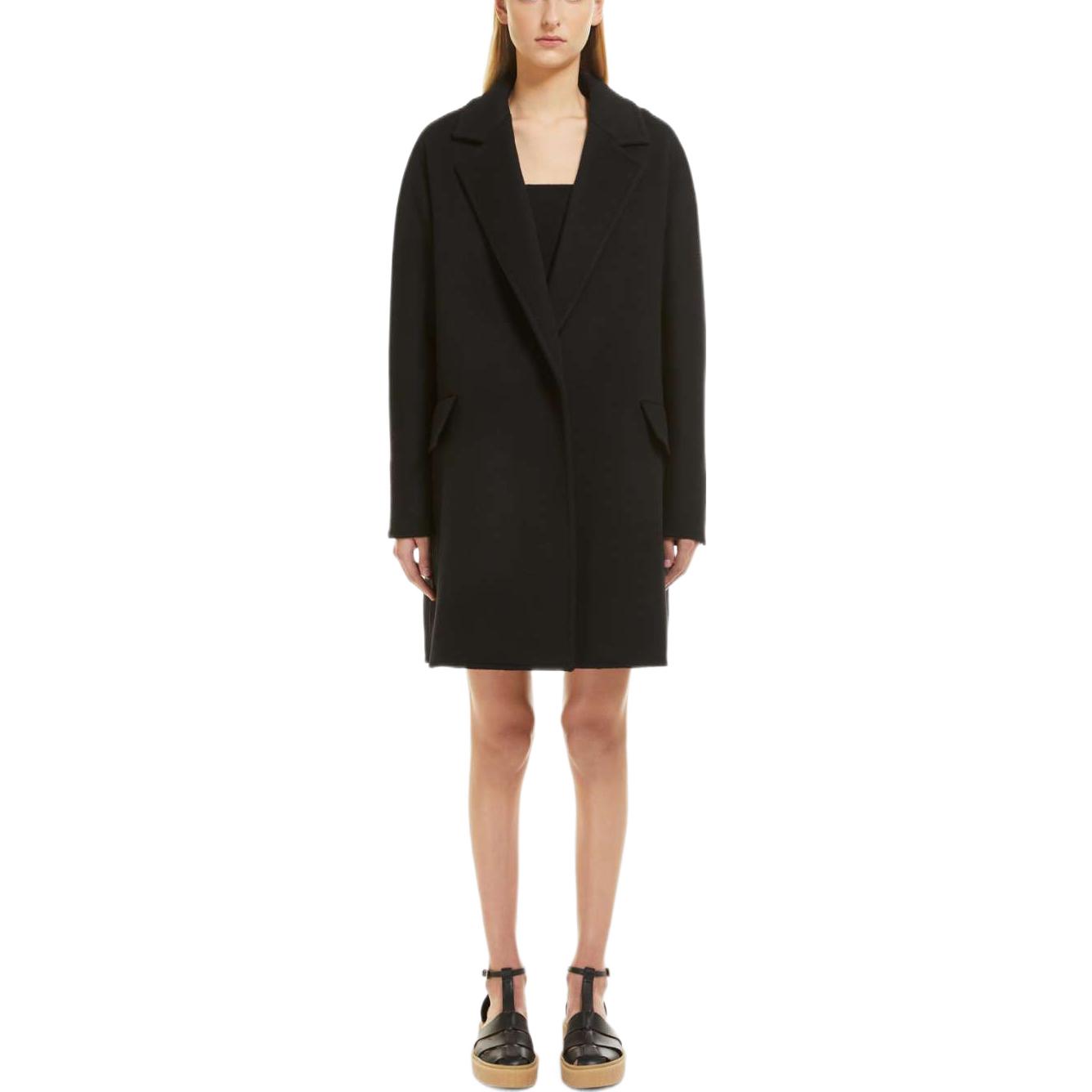 Lookbook (W) Abrigo Largo Negro de Manga Larga Recta ''S Max Mara MaxMara Beira 1011032806002-BEIRA